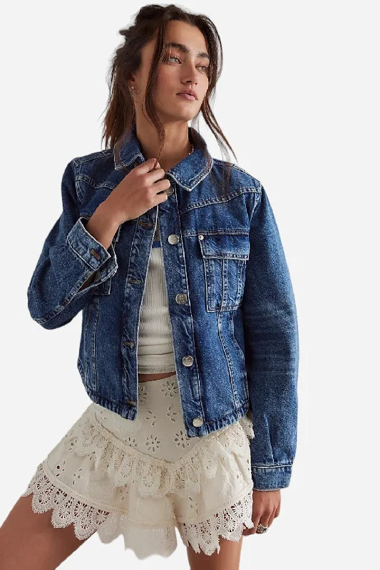 Special Offer Free People Jade Denim Jacket in High Dive