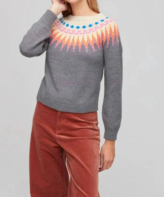 Affordable Online Boutique Franz Fair Isle Sweater In Heather Grey