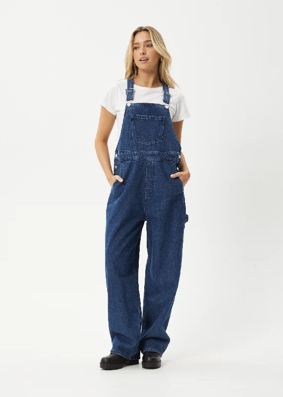 Fashion Forward, Function First AFENDS Womens Louis - Denim Baggy Overalls - Authentic Blue