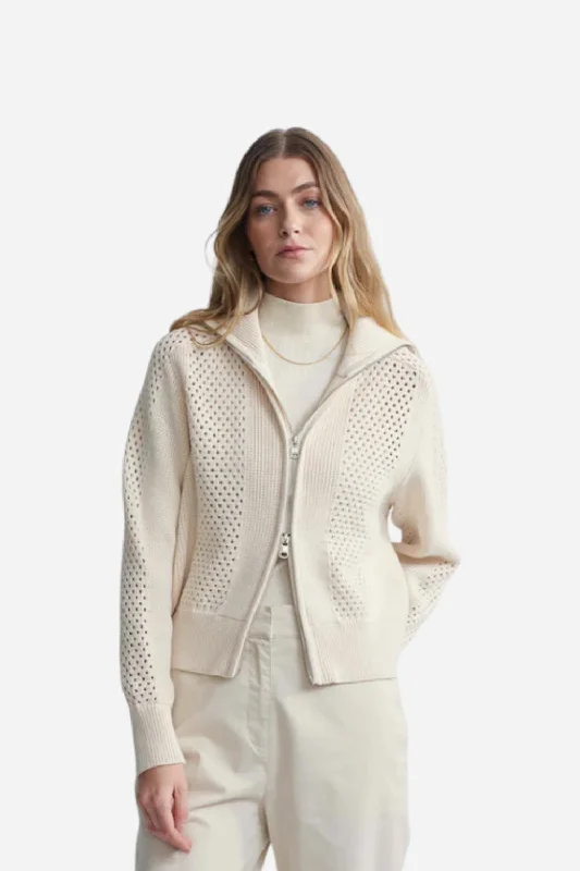 Huge Price Cut Varley Farina Full Zip Knit White