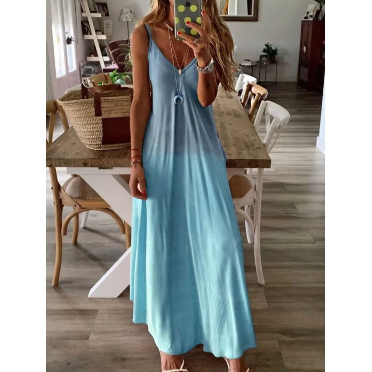 Women's Clothing for All Occasions Empire Satin Maxi Dress - Aqua - FINAL SALE