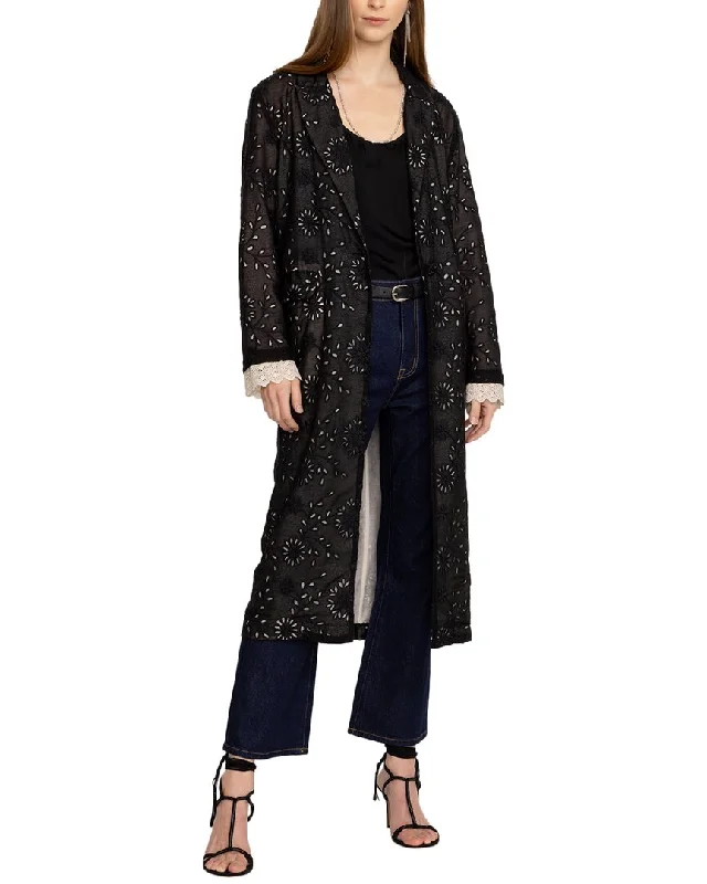 Online Boutiques Clothing Johnny Was Skygazer Silk-Blend Coat