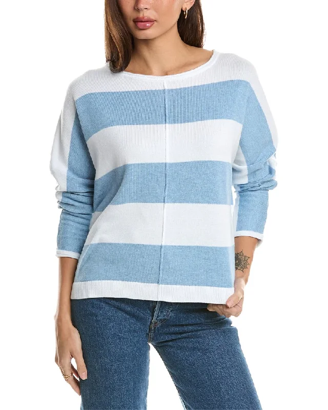 Hot Deals Forte Cashmere Bold Stripe Dolman Sweater