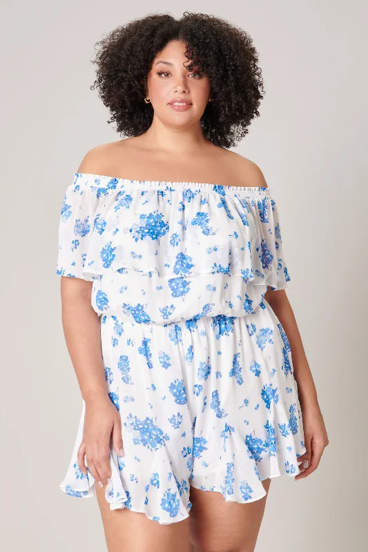 Fashionable Tops for Women Fond of You Floral Off the Shoulder Besame Romper Curve