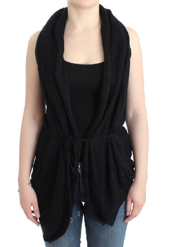 Urban Femme Streetwear Costume National  sleeveless knitted Women's cardigan