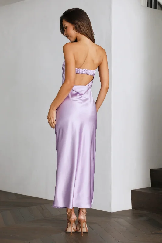 Clothing Sale Coolness Calling Satin Maxi Dress Lilac