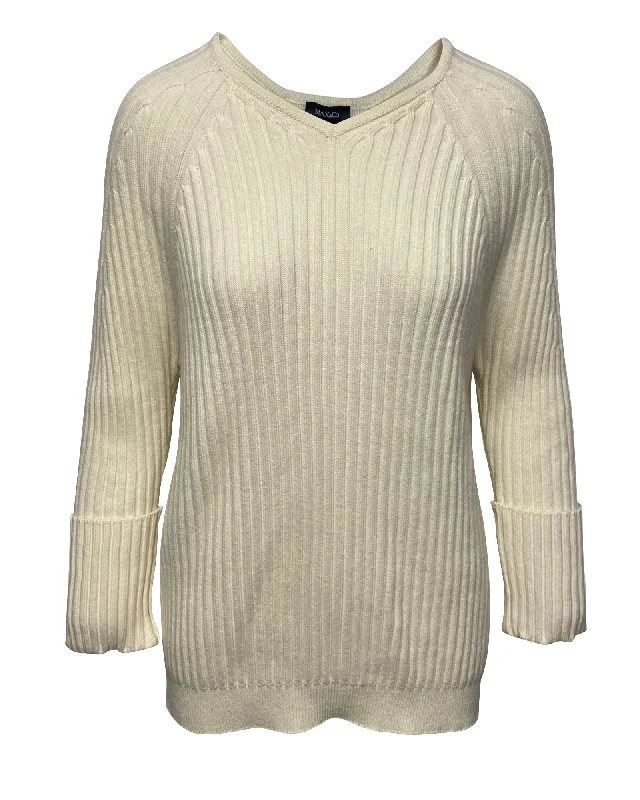 Women's Evening Wear Max & Co Knit Sweater in Cream Viscose