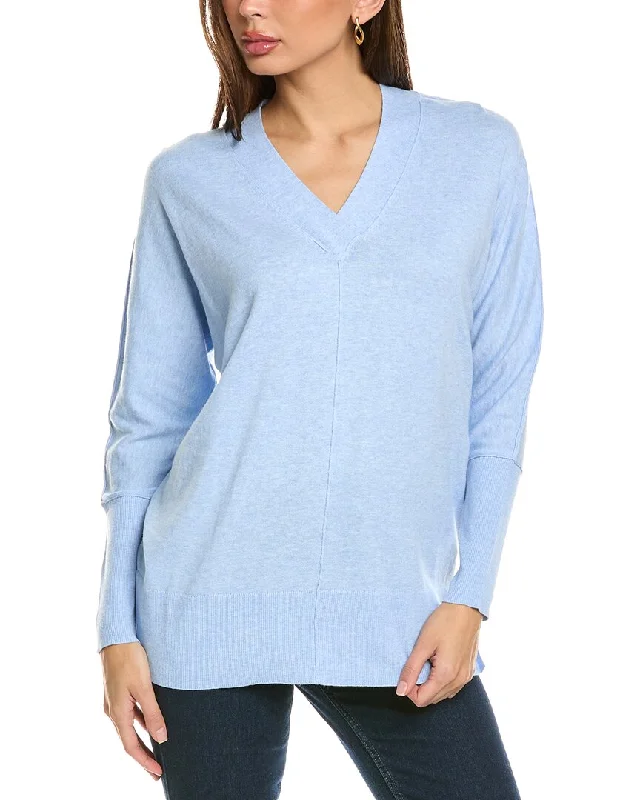 Limited Stock, Big Sale Forte Cashmere Crossover Easy V-Neck Cashmere-Blend Sweater