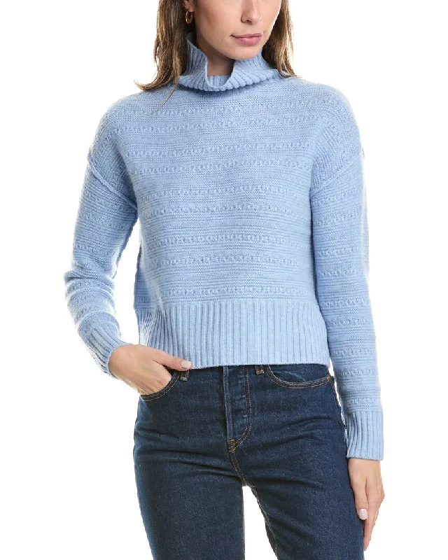 Versatile Women's Clothing for All Occasions Forte Cashmere Crop Textured Cashmere Sweater