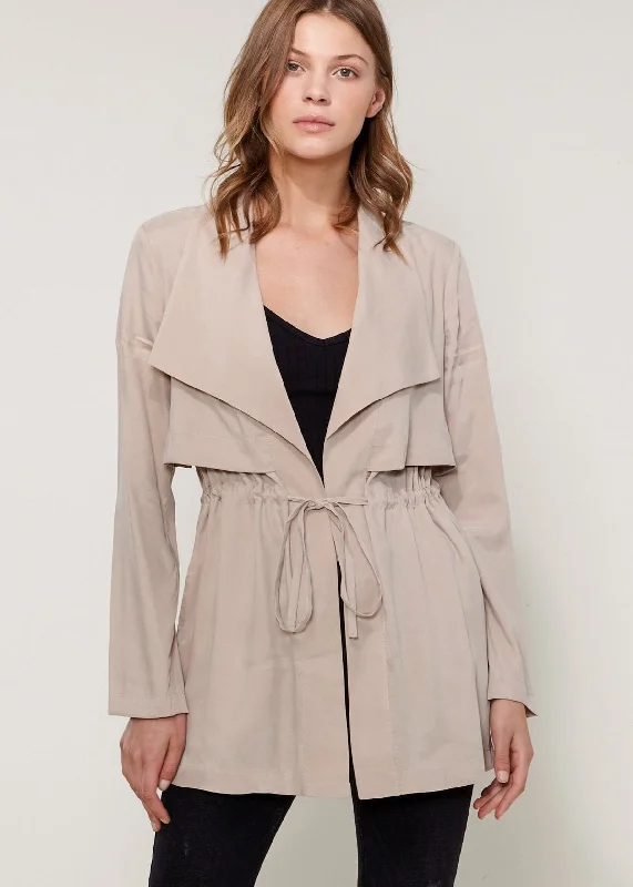 Casual Dresses for Women Ro&de Noir Open Front Jacket In Taupe