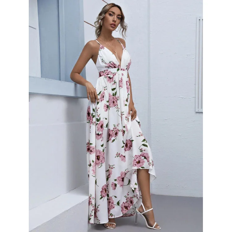 Online Boutiques Clothing Julian Floral Stylish Chiffon A-Line Dress