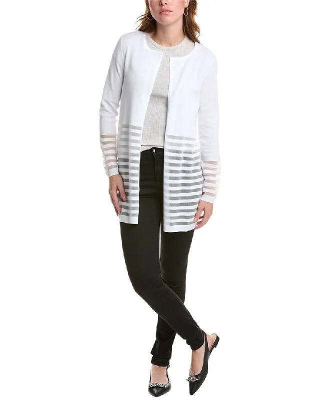 Stay Ahead In Style Edinburgh Knitwear Sheer Stripe Duster Jacket