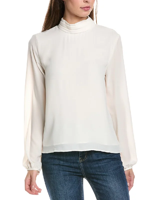 Trendy Outfits For Ladies Krisa Pleated Turtleneck Top