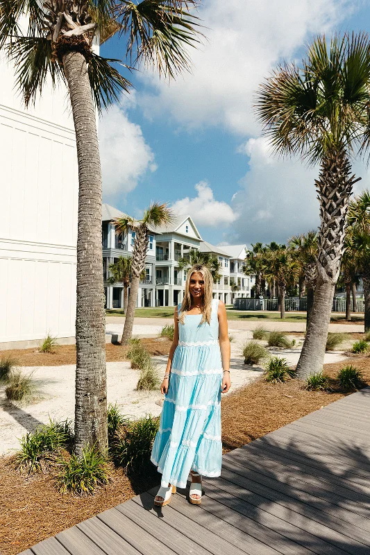 Sales For Clothes Leap Of Faith Midi Dress - Sky Blue