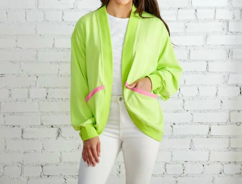 Attire Sale Coastal Cardigan In Neon