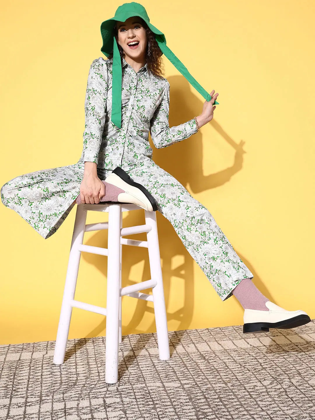 Casual Chic for Women Women Printed Green Jumpsuits & Sets