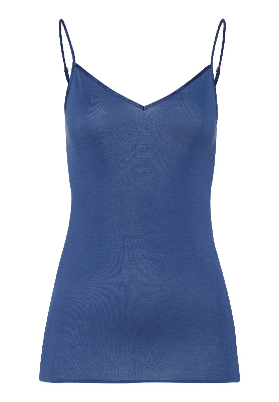 Women Wear Brands Cotton Seamless V-Neck Cotton Camisole | True Navy 71601-2604