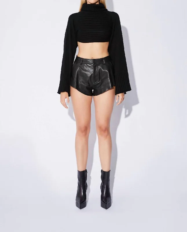 Clothing Brands Cropped Turtleneck Sweater In Black