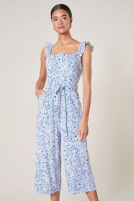 Modern Women's Apparel Montgomery Floral Wide Leg Sleeveless Jumpsuit