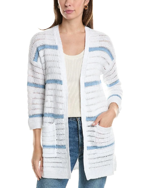 You'Ll Love Us Because Forte Cashmere Texture Stripe Cardigan