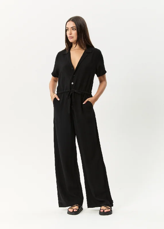 End Of Season Sale AFENDS Womens Mason Relaxed - Jumpsuit - Black