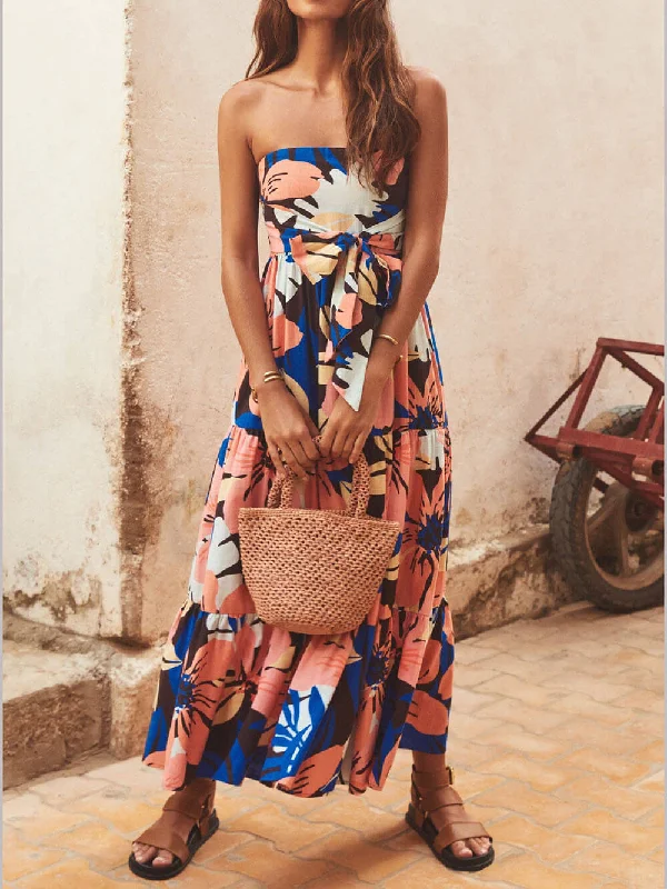 Stupidly Low Prices Strapless Printed Stylish Maxi Dress