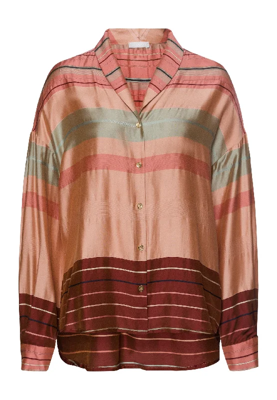 Women's Clothing for All Occasions Hannah Striped Color Block Shirt | Earth Tanned Stripe 74858-2166