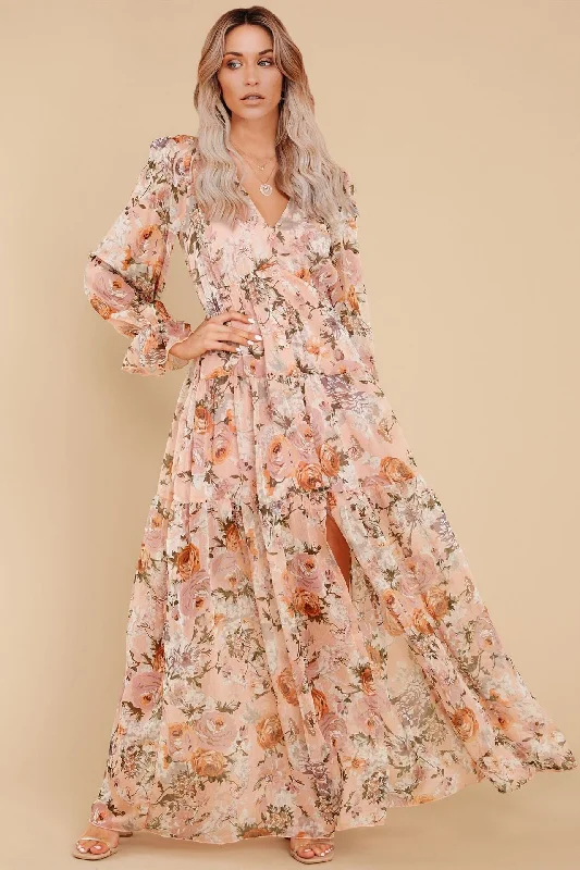 Women's Clothes Online Shopping KittenAlarm - Prosperous Floral Chiffon Boho Maxi Dress - FINAL SALE