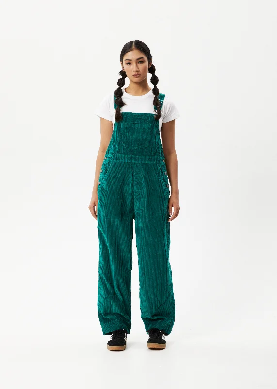 Free Spirited Fashion AFENDS Womens Louis - Corduroy Baggy Overalls - Emerald