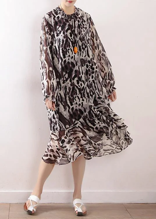 Limited Time Offer Beach Leopard chiffon Robes plus size Fashion Ideas A line skirts Love spring Dresses