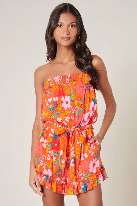 Clothes For Sale Southerland Floral Frilly Strapless Romper