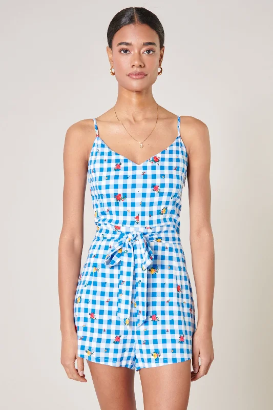 Fashionable Dresses for Women Dorothy Rosebud Gingham Tie Romper