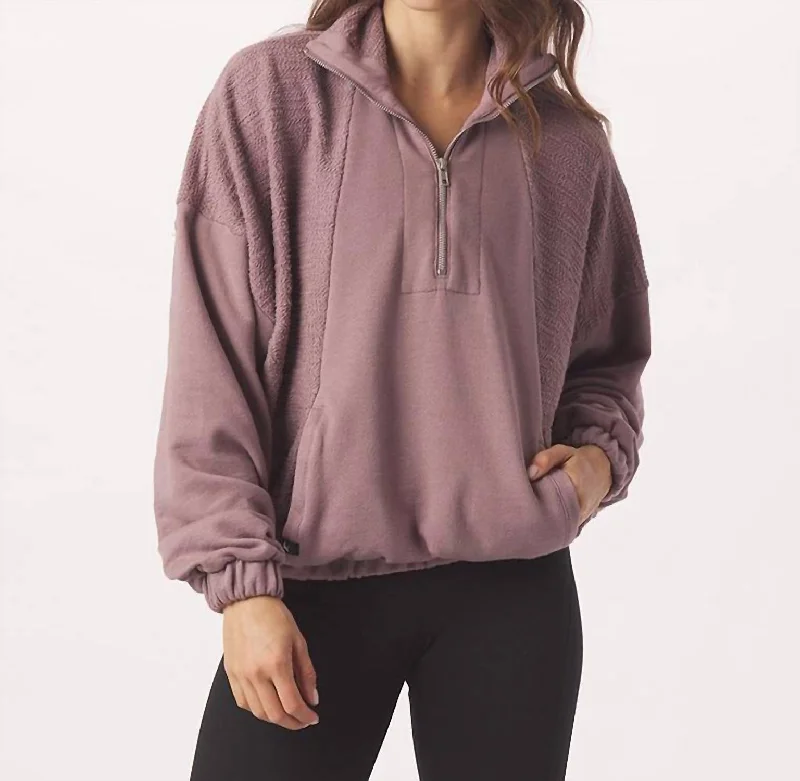 Easygoing Women's Style Complex Quarter Zip In Lavender Bark