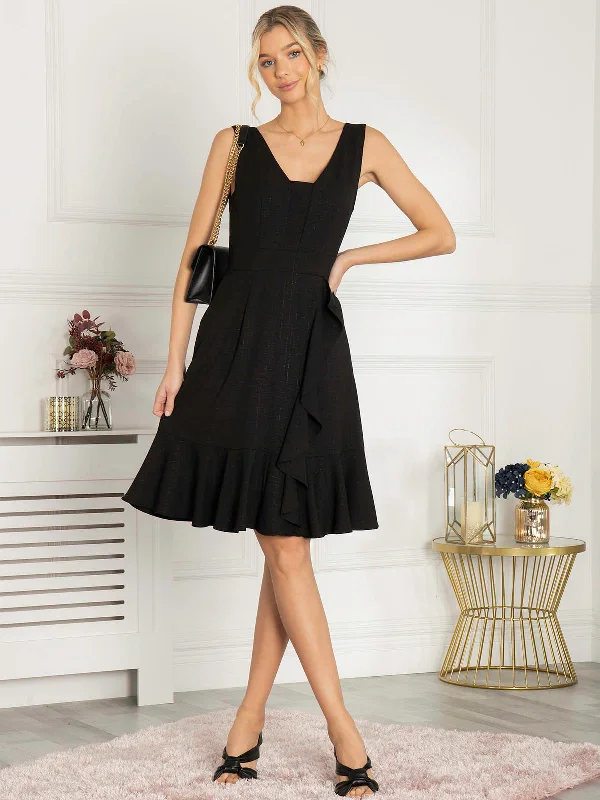 Fashion For Every Occasion Jolie Moi Sonya Flounce Shift Dress, Black