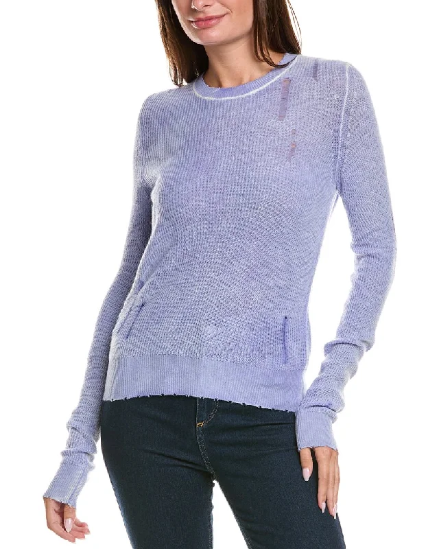 Stylish Looks Autumn Cashmere Distressed Shaker Cashmere Sweater