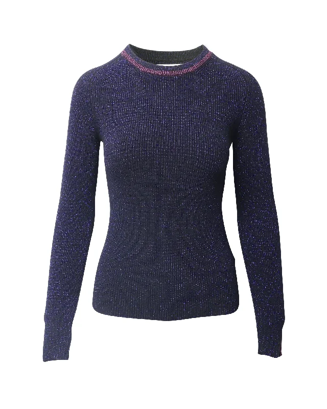 Women's Clothing for All Occasions Ba&Sh Sparkling Sweater in Midnight Blue Polyester