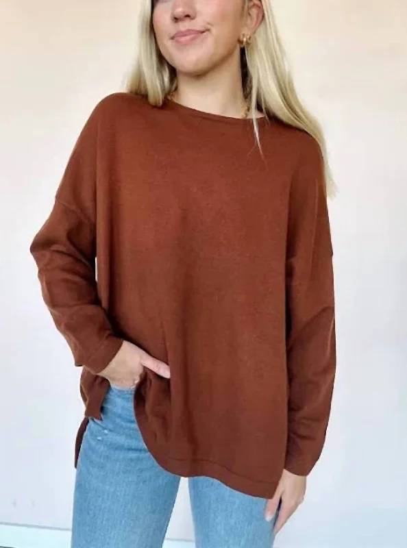 Quality Wear Eileen Sweater In Chocolat