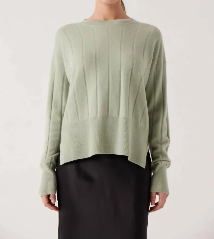 Women's Clothes Online Shopping Crewneck Ribbed Sweater In Sage