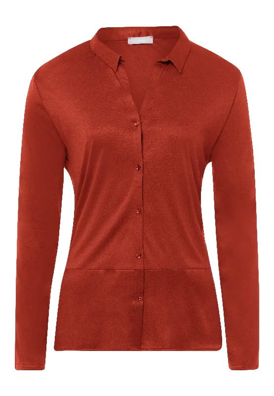 Luxury Women's Fashion Grand Central Button Front Shirt | Blood Orange 77402-1458