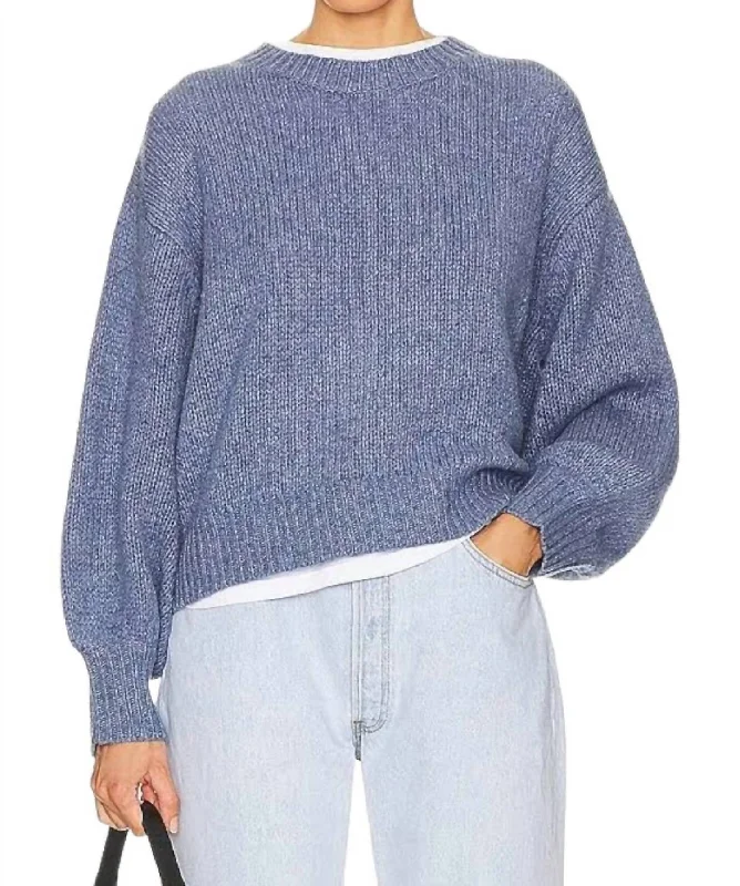 Designer Women's Fashion Online Bubble Pullover Sweater In Riverbed