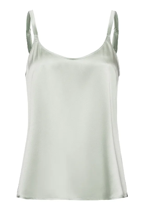 Contemporary Women's Clothing Grand Central Relaxed Silk Camisole | White Sage 77380-2737