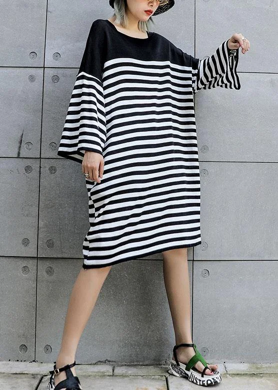 Weekend Sale Natural patchwork Cotton quilting dresses Work striped Dress summer