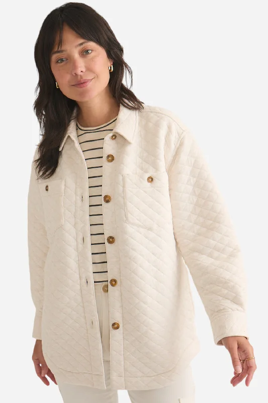 Style Revolution Marine Layer Corbet Shirt Jacket in Oatmeal