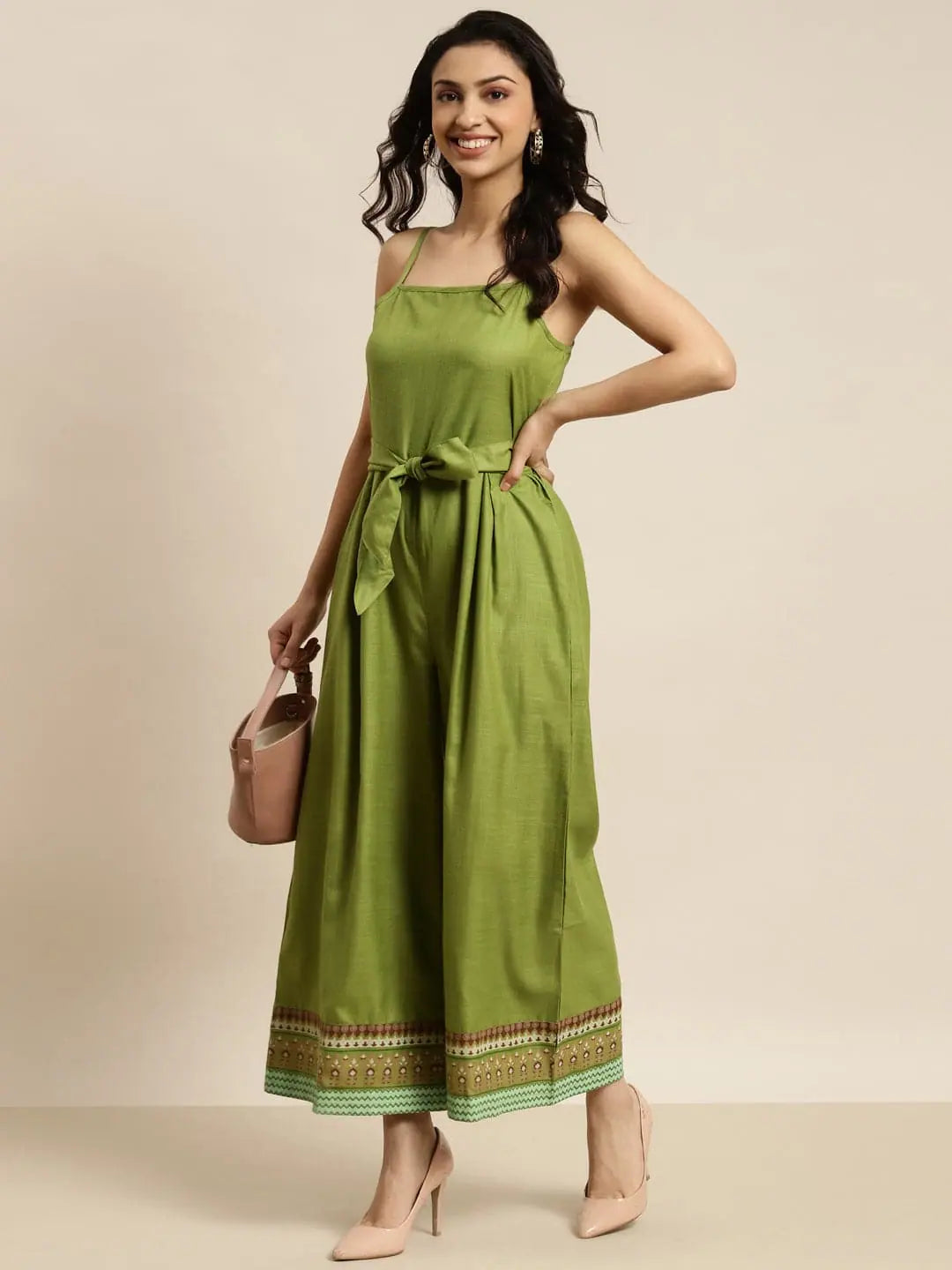 Unique Women's Fashion Pieces Women Printed Green Jumpsuits & Sets