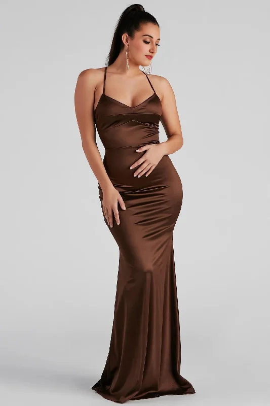 Daily Deals Marsha Formal Satin Tie Back Dress