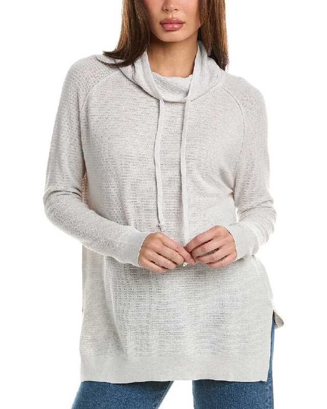 Absurdly Cheap Sale Forte Cashmere Thermal Drawstring Funnel Cashmere-Blend Sweater