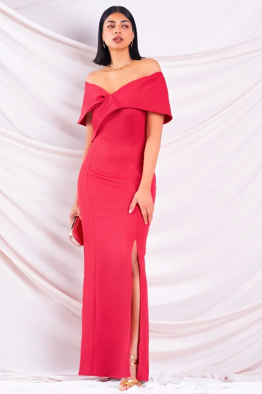 Browse Our Top Products Red Off Shoulder Maxi Dress