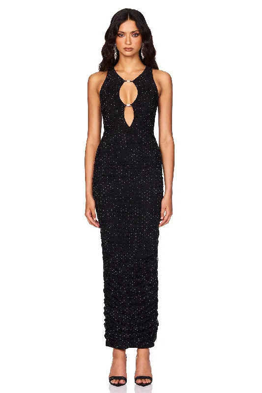 Fashion Women's Clothing Crystal Halter Maxi