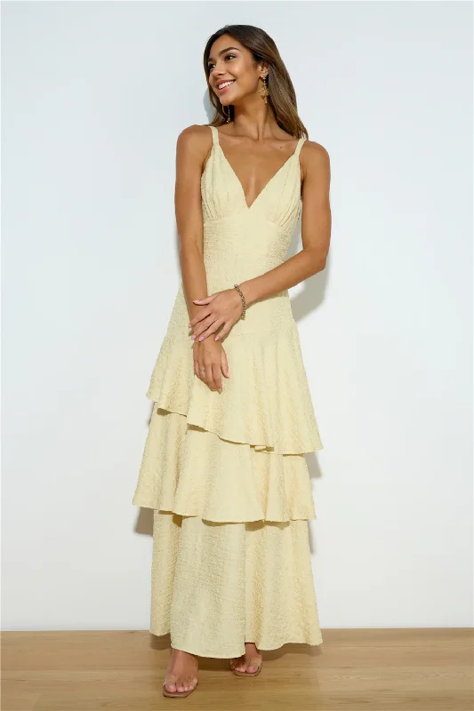 Chic And Trendy Red Carpet Entrance Maxi Dress Lemon