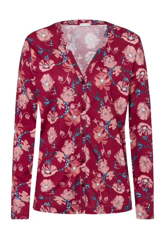 Women's Casual and Dressy Outfits Sleep And Lounge Button Front Shirt | Floral Joy 77934-2983